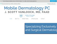 Tablet Screenshot of mobiledermatologypc.com